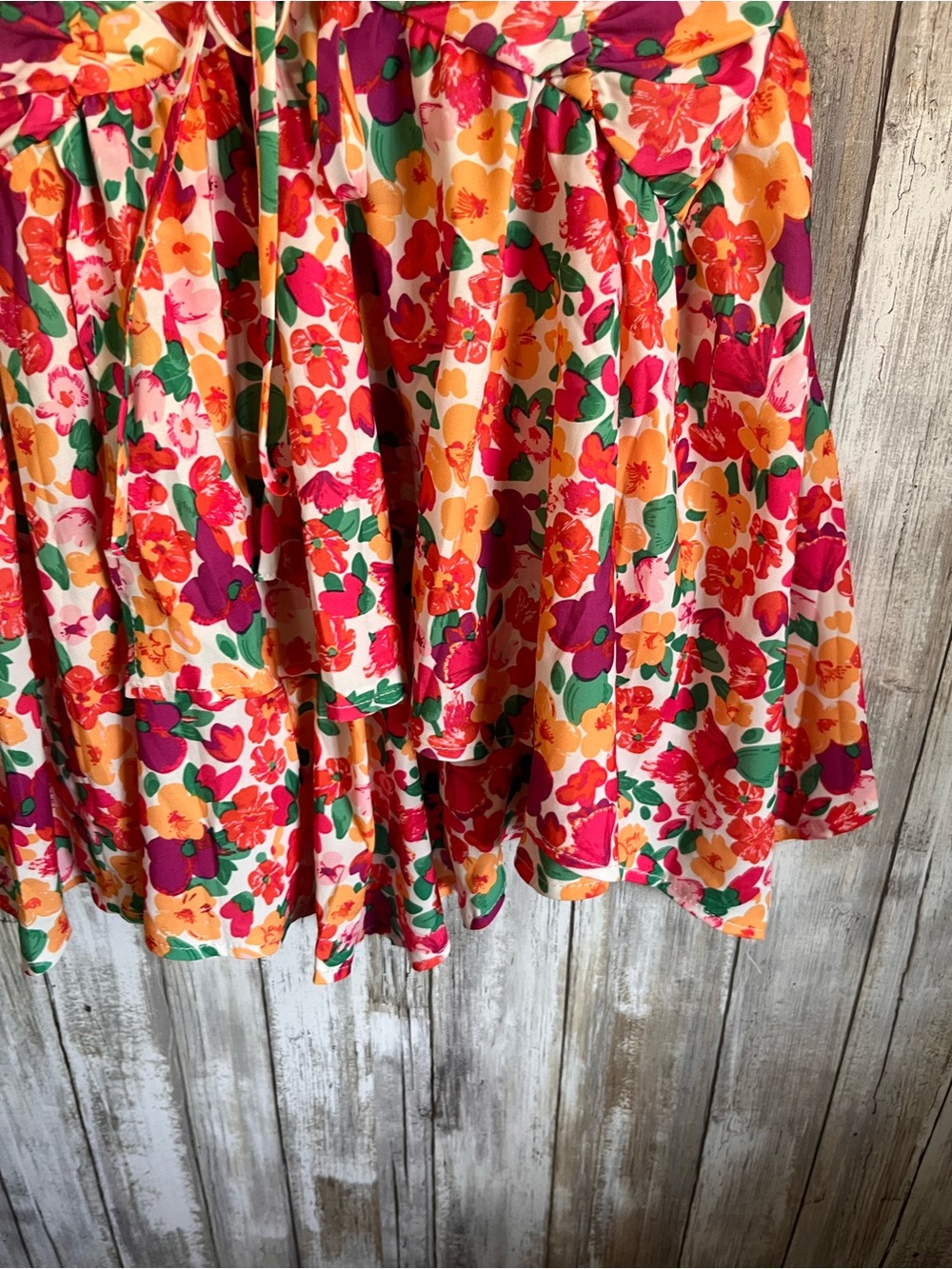 Princess Polly Barrett Mini Dress Size 4 Multi Floral Petite Eco Ruched NWT - Picture 4 of 8